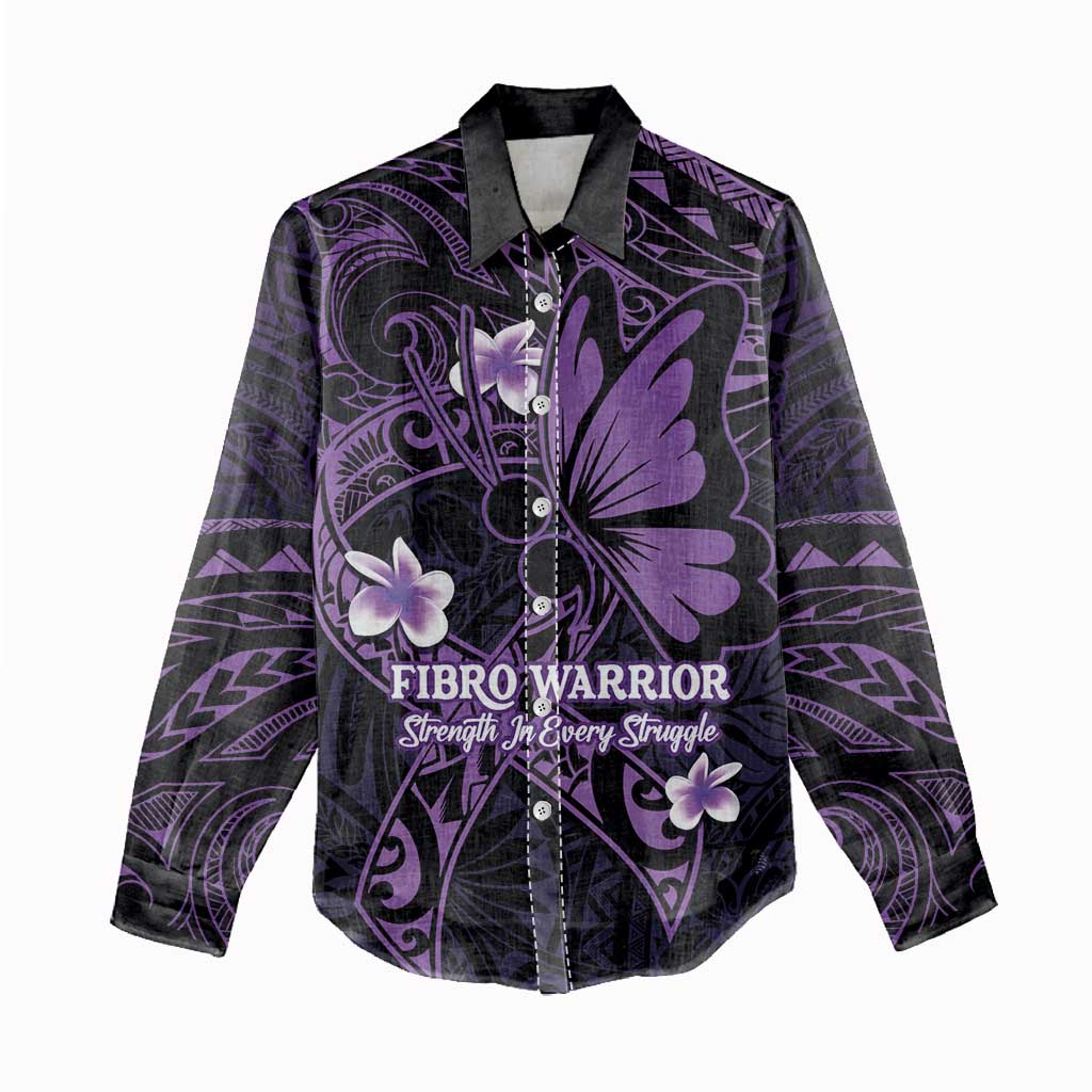 Personalised Fibromyalgia Awareness Month Women Casual Shirt Fibro Warrior Strength In Every Struggle