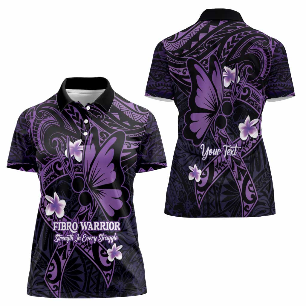 Personalised Fibromyalgia Awareness Month Women Polo Shirt Fibro Warrior Strength In Every Struggle