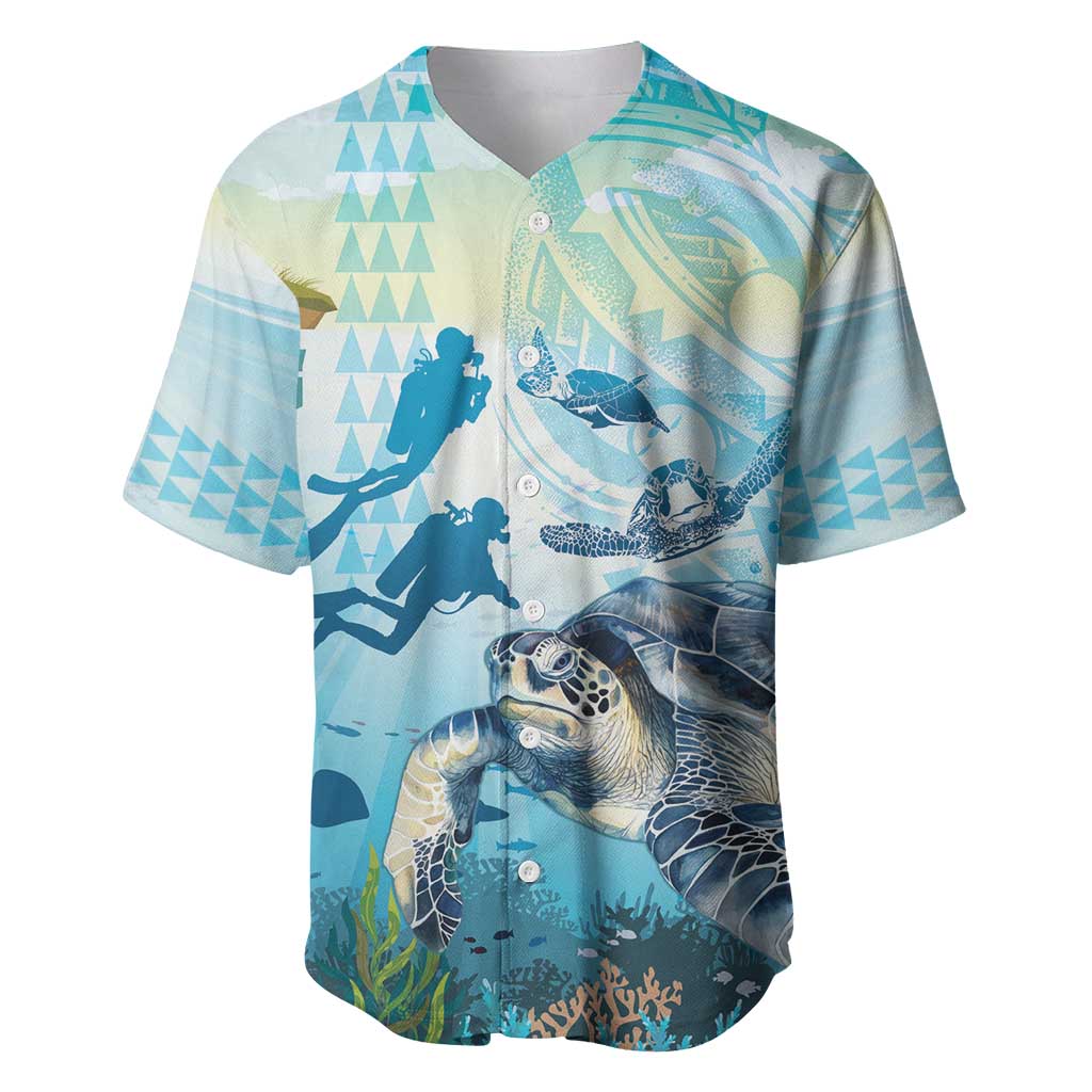 Personalized Snorkeling Hawaii Baseball Jersey Ocean Lover Hawaiian Kakau Honu Turtle