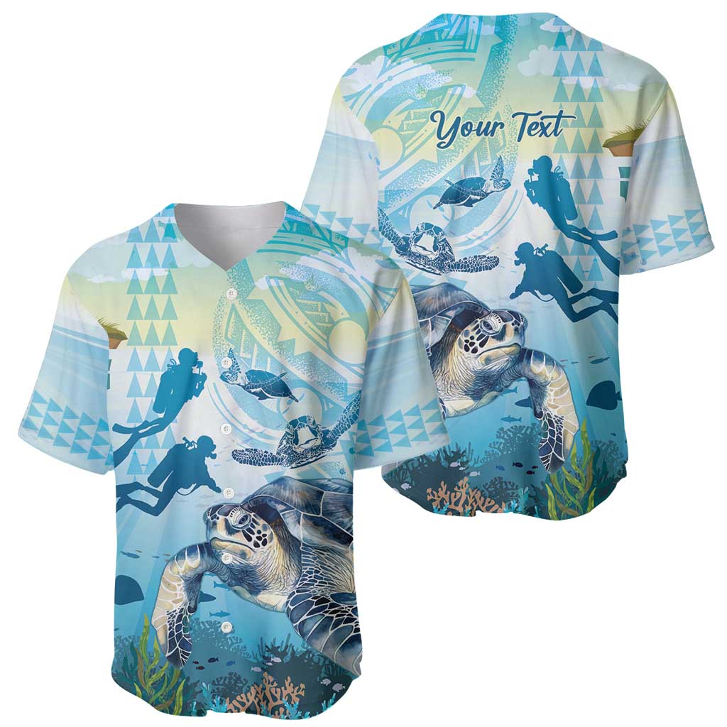 Personalized Snorkeling Hawaii Baseball Jersey Ocean Lover Hawaiian Kakau Honu Turtle