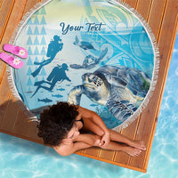Personalized Snorkeling Hawaii Beach Blanket Ocean Lover Hawaiian Kakau Honu Turtle LT14 - Polynesian Pride
