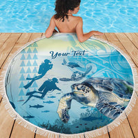 Personalized Snorkeling Hawaii Beach Blanket Ocean Lover Hawaiian Kakau Honu Turtle LT14 - Polynesian Pride