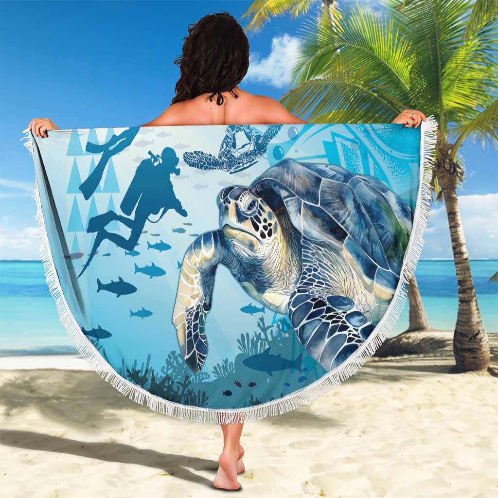 Personalized Snorkeling Hawaii Beach Blanket Ocean Lover Hawaiian Kakau Honu Turtle LT14 - Polynesian Pride