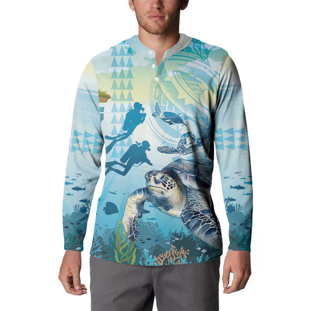 Personalized Snorkeling Hawaii Button Sweatshirt Ocean Lover Hawaiian Kakau Honu Turtle LT14 - Polynesian Pride