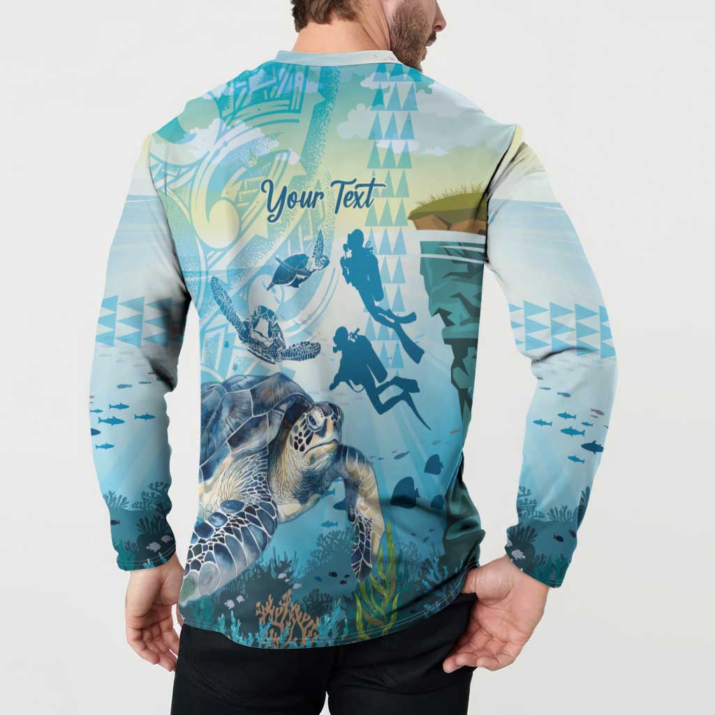 Personalized Snorkeling Hawaii Button Sweatshirt Ocean Lover Hawaiian Kakau Honu Turtle LT14 - Polynesian Pride