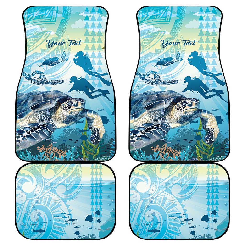 Personalized Snorkeling Hawaii Car Mats Ocean Lover Hawaiian Kakau Honu Turtle