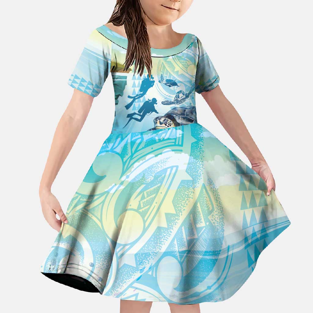 Personalized Snorkeling Hawaii Family Matching Mermaid Dress and Hawaiian Shirt Ocean Lover Hawaiian Kakau Honu Turtle