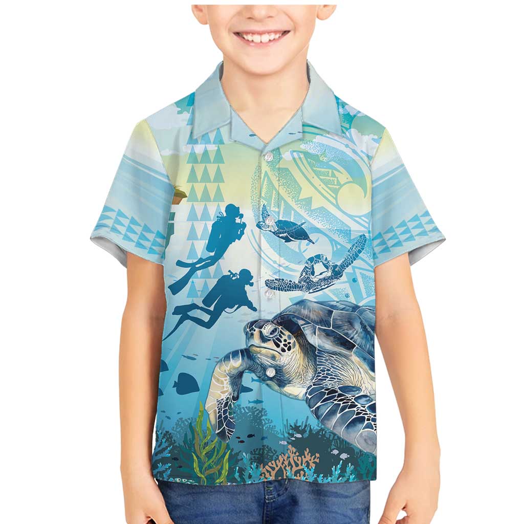 Personalized Snorkeling Hawaii Family Matching Mermaid Dress and Hawaiian Shirt Ocean Lover Hawaiian Kakau Honu Turtle