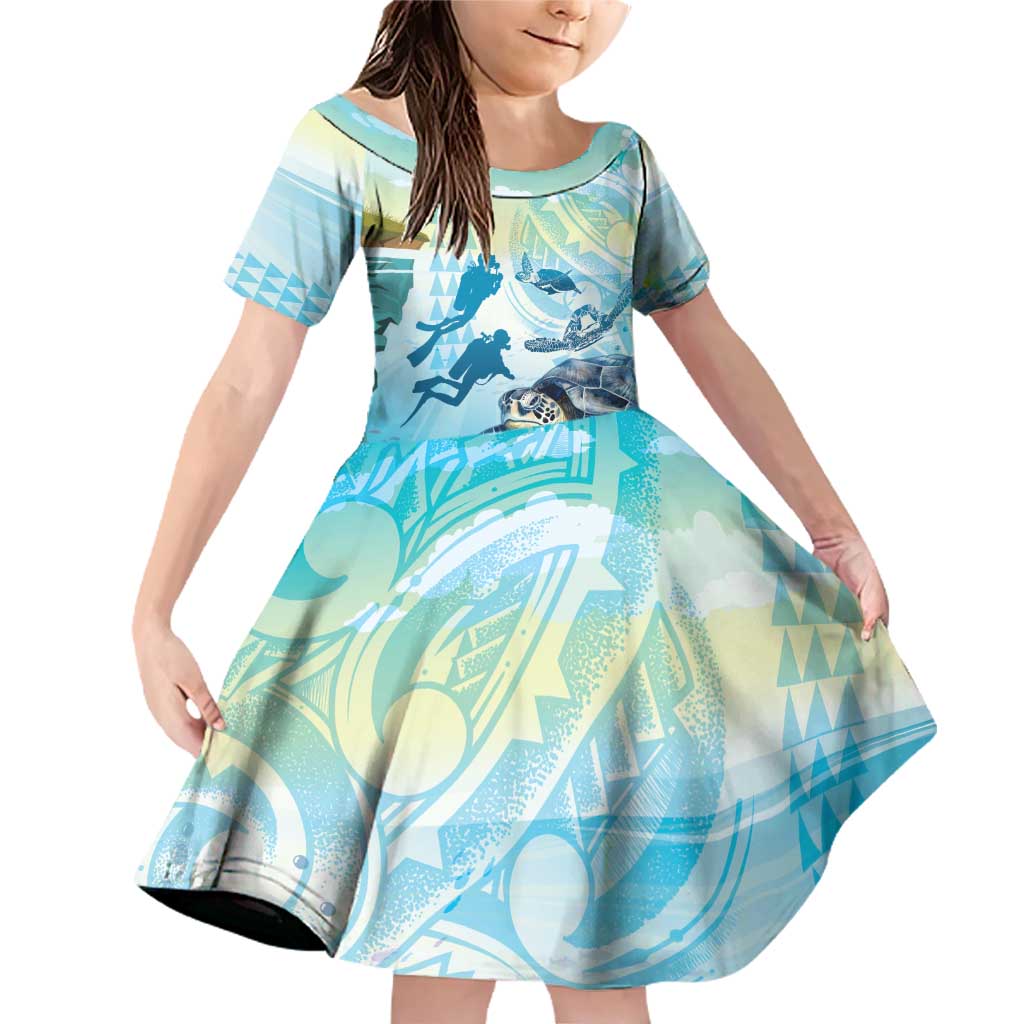 Personalized Snorkeling Hawaii Family Matching Off Shoulder Short Dress and Hawaiian Shirt Ocean Lover Hawaiian Kakau Honu Turtle