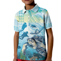 Personalized Snorkeling Hawaii Kid Polo Shirt Ocean Lover Hawaiian Kakau Honu Turtle