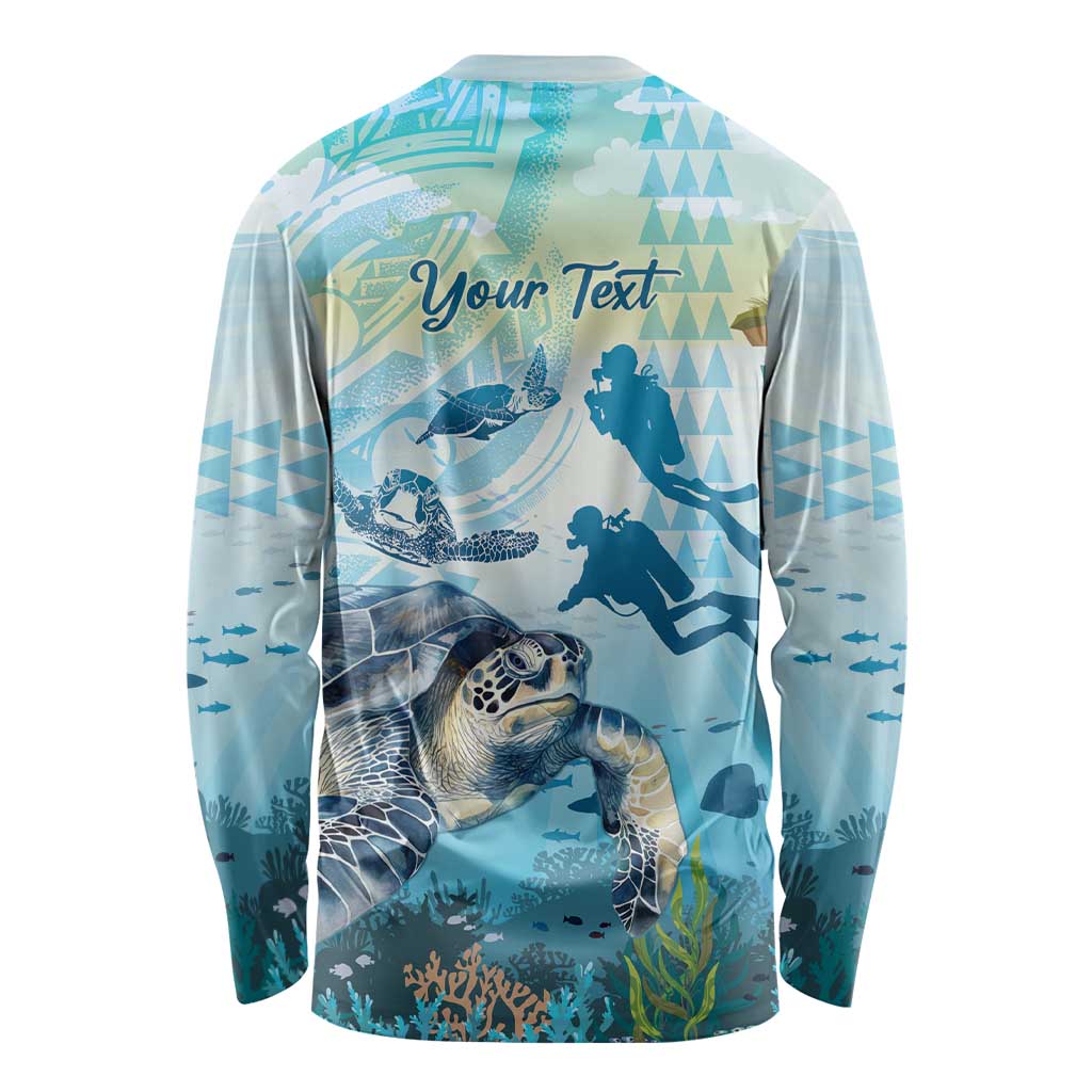 Personalized Snorkeling Hawaii Long Sleeve Shirt Ocean Lover Hawaiian Kakau Honu Turtle LT14 - Polynesian Pride