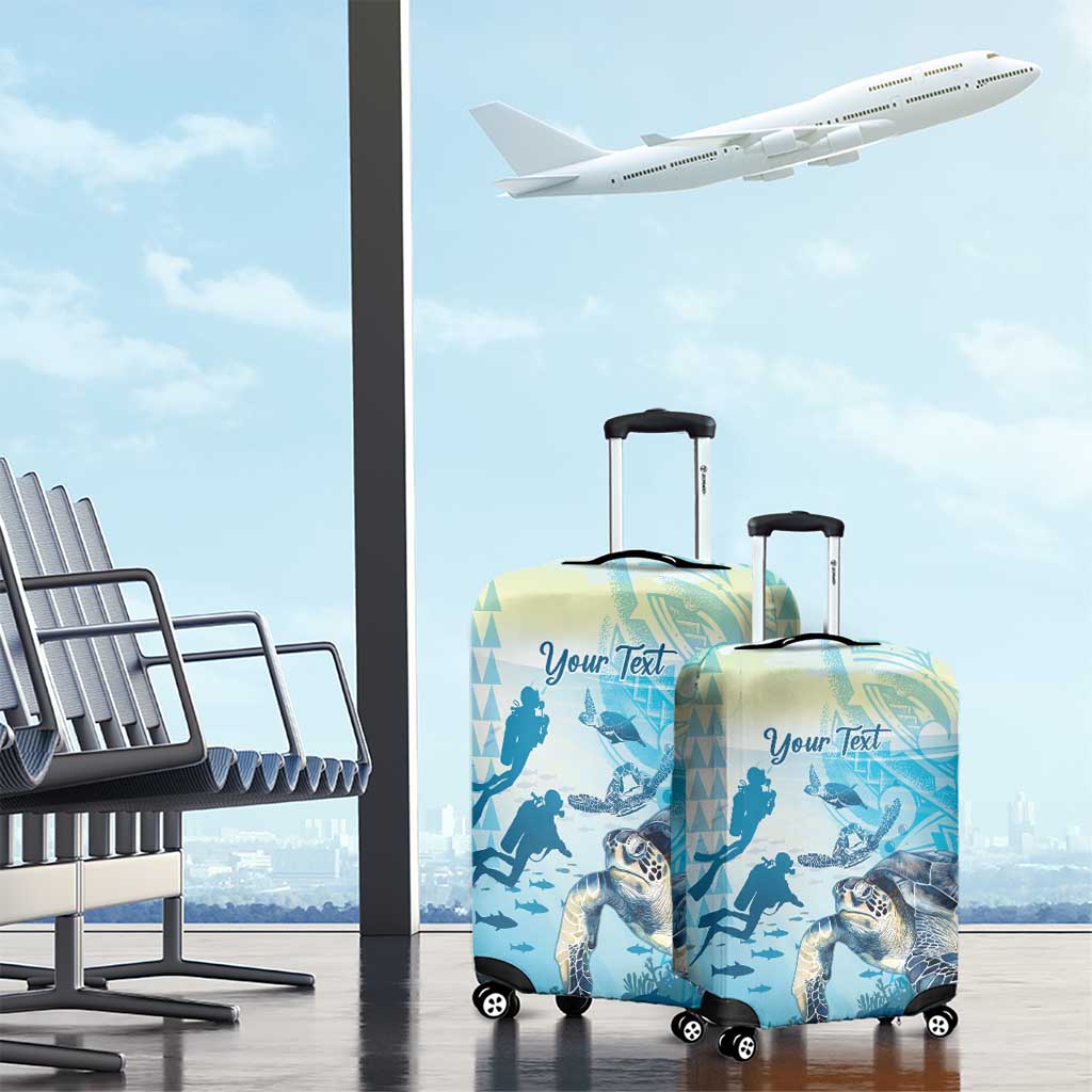 Personalized Snorkeling Hawaii Luggage Cover Ocean Lover Hawaiian Kakau Honu Turtle