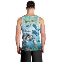 Personalized Snorkeling Hawaii Men Tank Top Ocean Lover Hawaiian Kakau Honu Turtle LT14 - Polynesian Pride