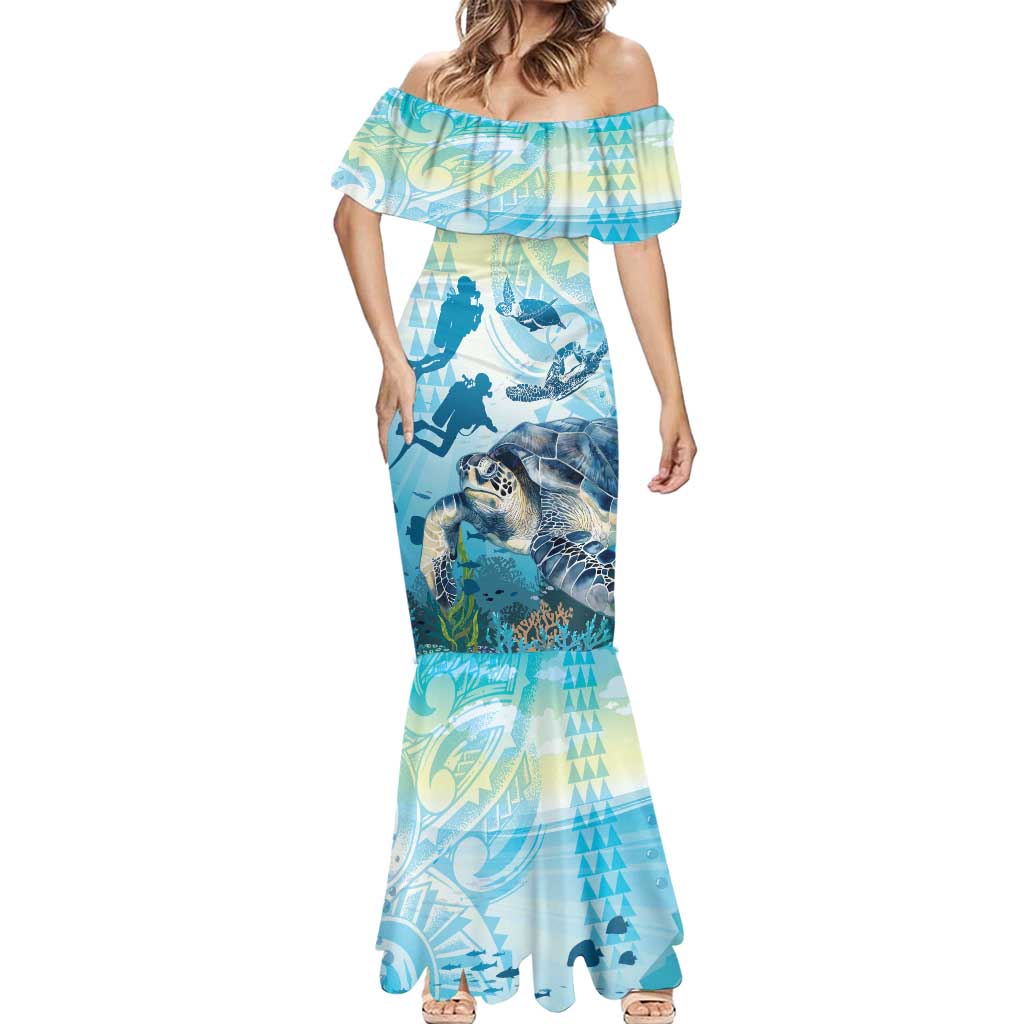 Personalized Snorkeling Hawaii Mermaid Dress Ocean Lover Hawaiian Kakau Honu Turtle