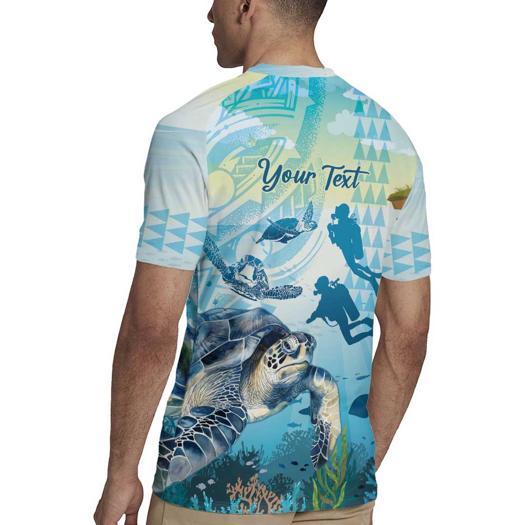 Personalized Snorkeling Hawaii Rugby Jersey Ocean Lover Hawaiian Kakau Honu Turtle