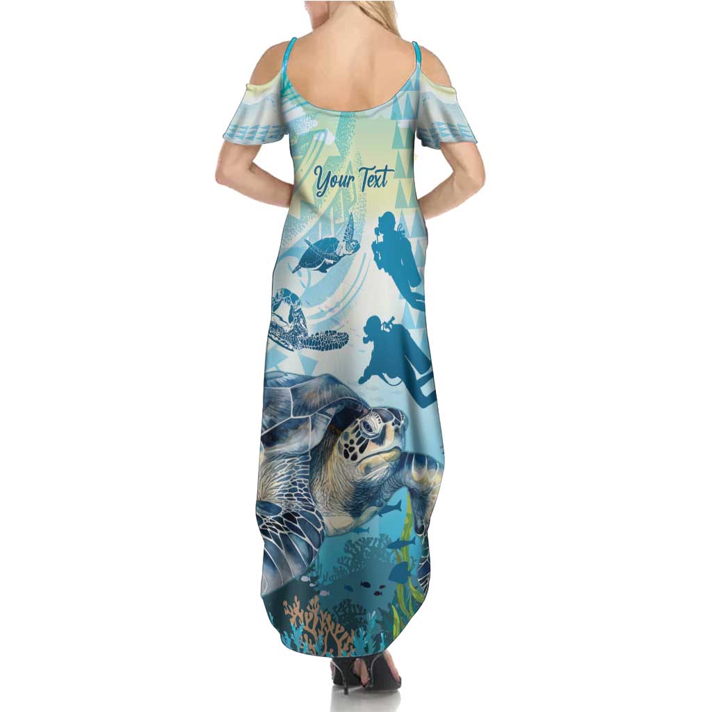 Personalized Snorkeling Hawaii Summer Maxi Dress Ocean Lover Hawaiian Kakau Honu Turtle