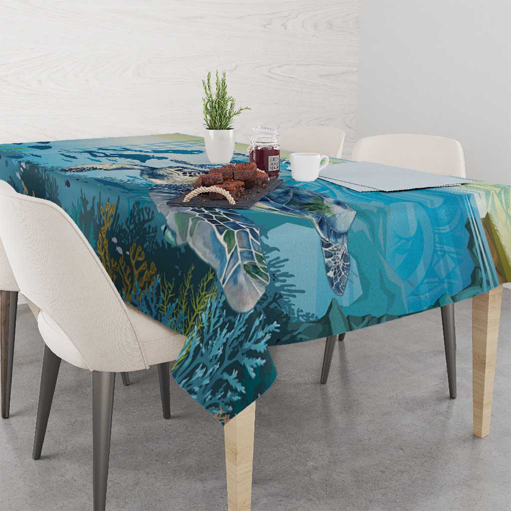 Personalized Snorkeling Hawaii Tablecloth Ocean Lover Hawaiian Kakau Honu Turtle LT14 - Polynesian Pride