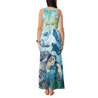 Personalized Snorkeling Hawaii Tank Maxi Dress Ocean Lover Hawaiian Kakau Honu Turtle