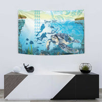 Personalized Snorkeling Hawaii Tapestry Ocean Lover Hawaiian Kakau Honu Turtle
