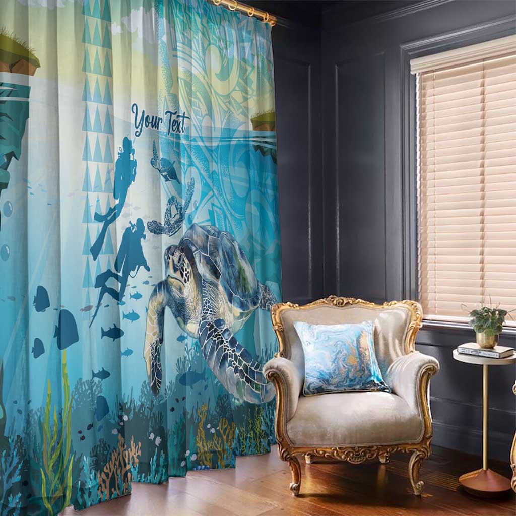 Personalized Snorkeling Hawaii Window Curtain Ocean Lover Hawaiian Kakau Honu Turtle LT14 - Polynesian Pride