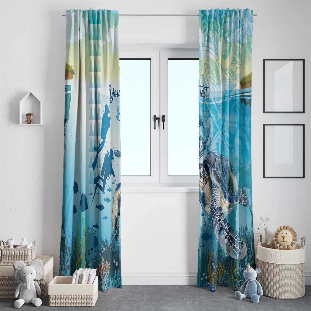 Personalized Snorkeling Hawaii Window Curtain Ocean Lover Hawaiian Kakau Honu Turtle LT14 - Polynesian Pride