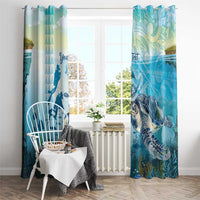 Personalized Snorkeling Hawaii Window Curtain Ocean Lover Hawaiian Kakau Honu Turtle LT14 - Polynesian Pride