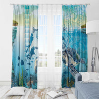Personalized Snorkeling Hawaii Window Curtain Ocean Lover Hawaiian Kakau Honu Turtle LT14 - Polynesian Pride