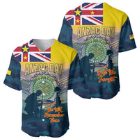 Niue ANZAC Day Baseball Jersey We Will Remember Them Camouflage Style