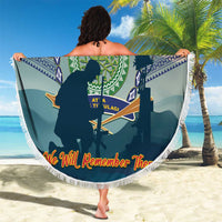 Niue ANZAC Day Beach Blanket We Will Remember Them Camouflage Style LT14 - Polynesian Pride