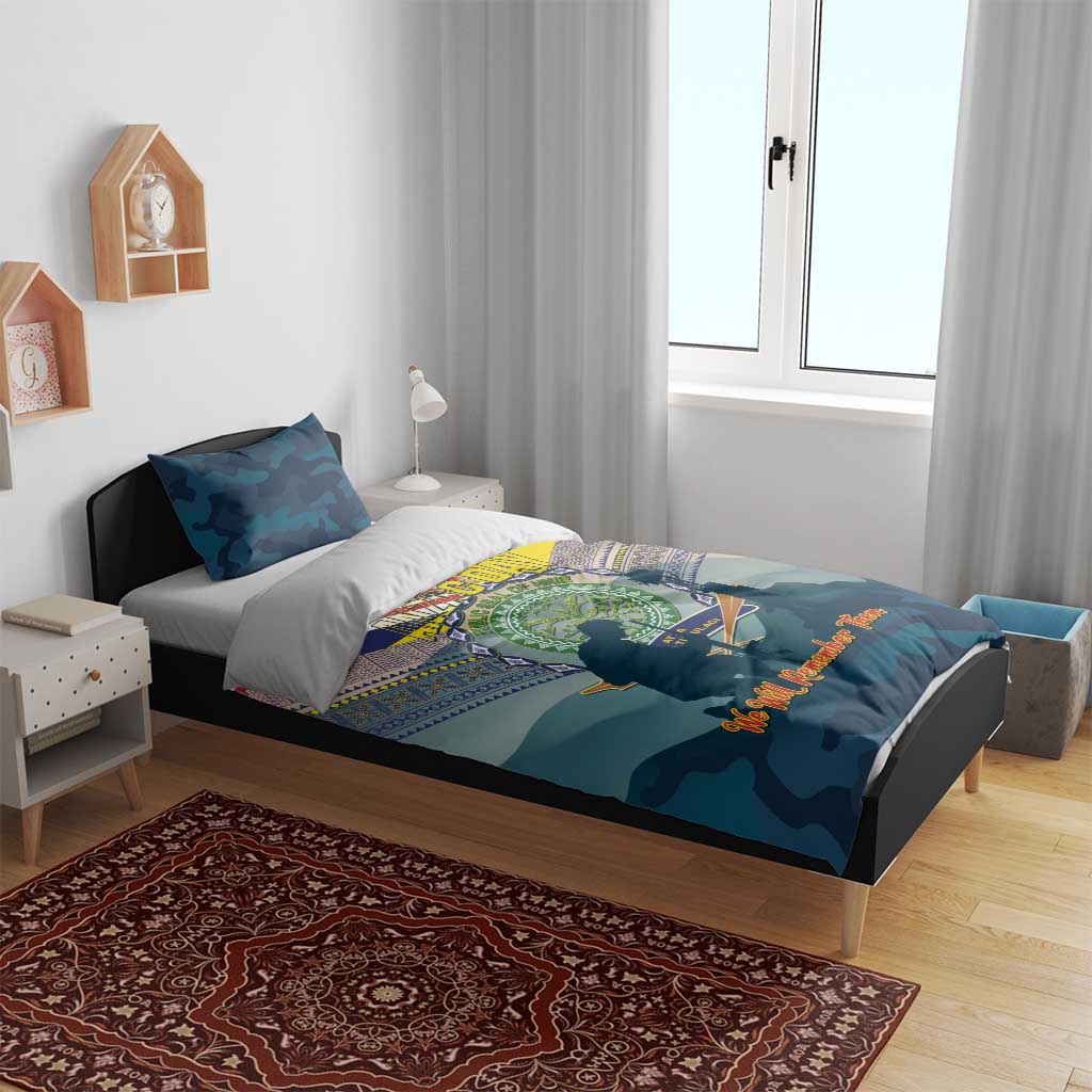 Niue ANZAC Day Bedding Set We Will Remember Them Camouflage Style