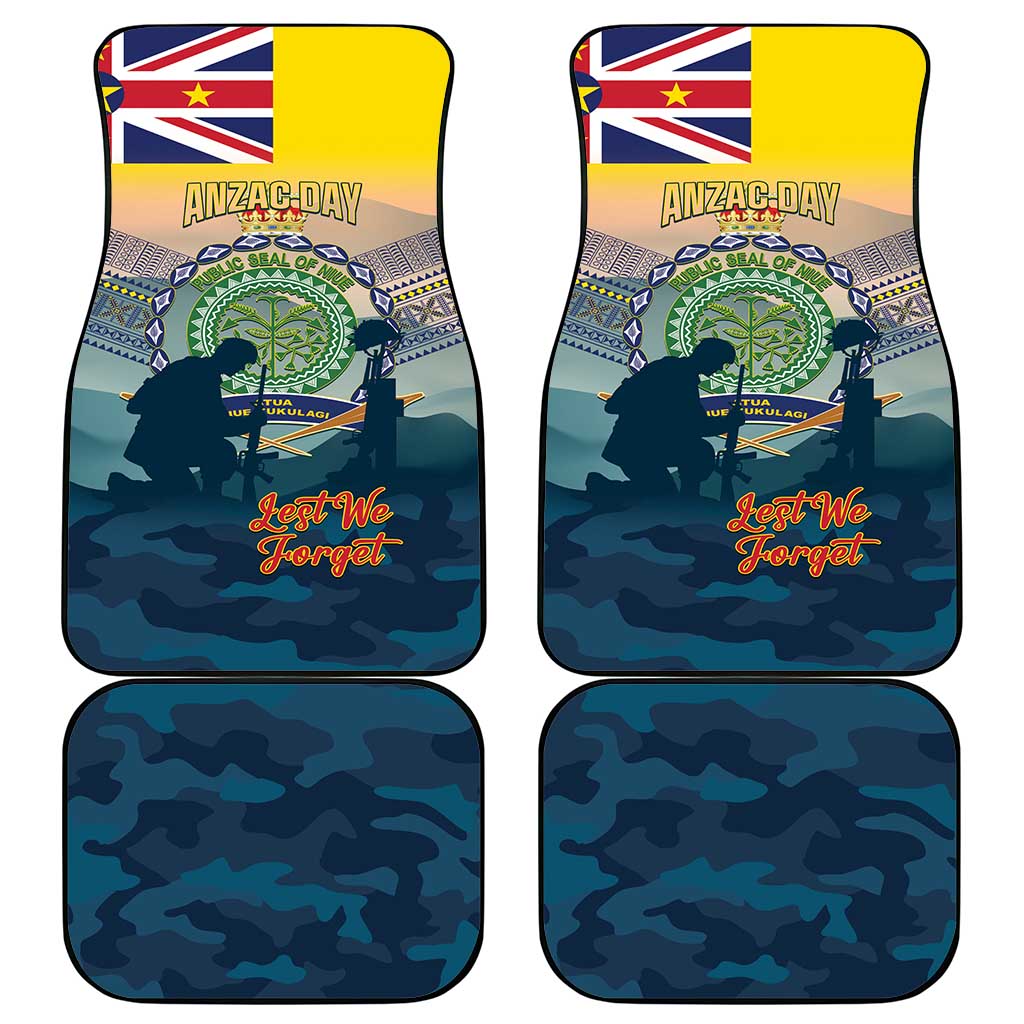 Niue ANZAC Day Car Mats We Will Remember Them Camouflage Style LT14 - Polynesian Pride