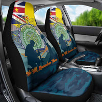 Niue ANZAC Day Car Seat Cover We Will Remember Them Camouflage Style