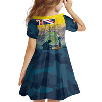 Niue ANZAC Day Family Matching Summer Maxi Dress and Hawaiian Shirt We Will Remember Them Camouflage Style