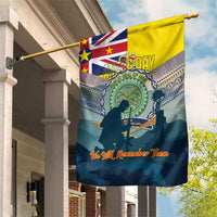 Niue ANZAC Day Garden Flag We Will Remember Them Camouflage Style LT14 House Flag Yellow - Polynesian Pride