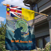 Niue ANZAC Day Garden Flag We Will Remember Them Camouflage Style LT14 - Polynesian Pride