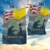 Niue ANZAC Day Garden Flag We Will Remember Them Camouflage Style LT14 - Polynesian Pride