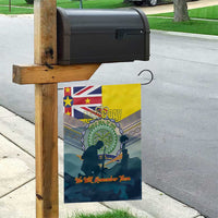 Niue ANZAC Day Garden Flag We Will Remember Them Camouflage Style LT14 - Polynesian Pride