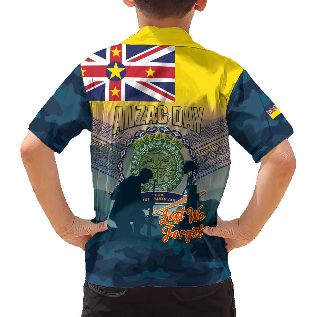 Niue ANZAC Day Hawaiian Shirt We Will Remember Them Camouflage Style LT14 - Polynesian Pride