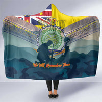 Niue ANZAC Day Hooded Blanket We Will Remember Them Camouflage Style LT14 One Size Yellow - Polynesian Pride