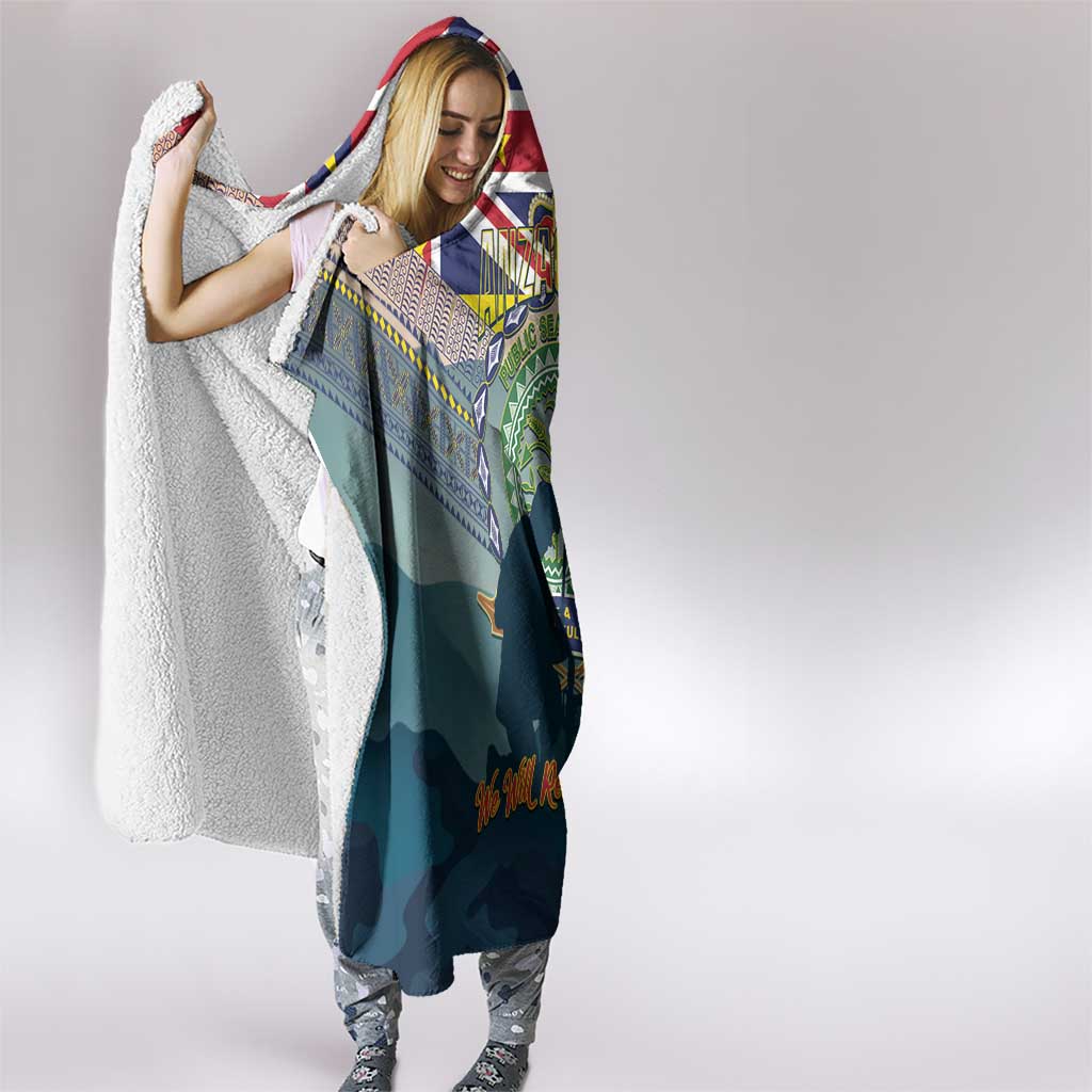 Niue ANZAC Day Hooded Blanket We Will Remember Them Camouflage Style LT14 - Polynesian Pride