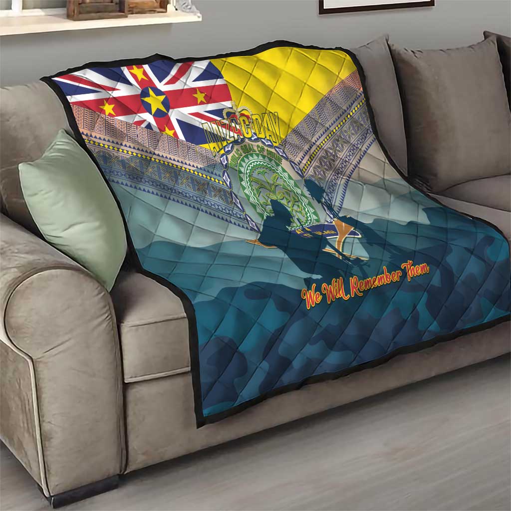 Niue ANZAC Day Quilt We Will Remember Them Camouflage Style