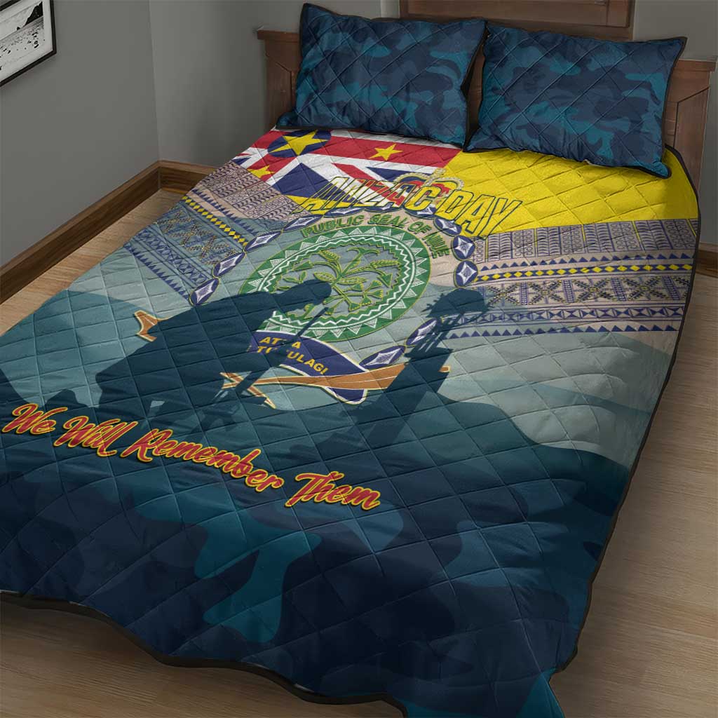 Niue ANZAC Day Quilt Bed Set We Will Remember Them Camouflage Style LT14 - Polynesian Pride