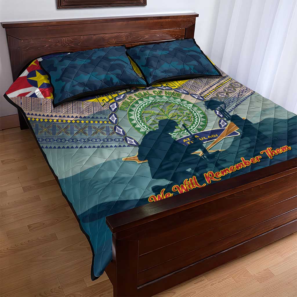 Niue ANZAC Day Quilt Bed Set We Will Remember Them Camouflage Style LT14 - Polynesian Pride