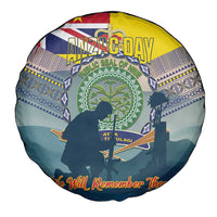 Niue ANZAC Day Spare Tire Cover We Will Remember Them Camouflage Style