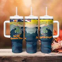 Niue ANZAC Day Tumbler With Handle We Will Remember Them Camouflage Style