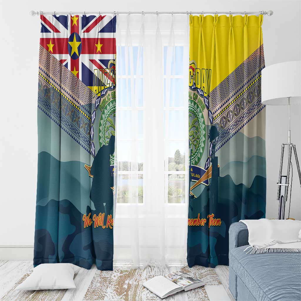 Niue ANZAC Day Window Curtain We Will Remember Them Camouflage Style LT14 - Polynesian Pride