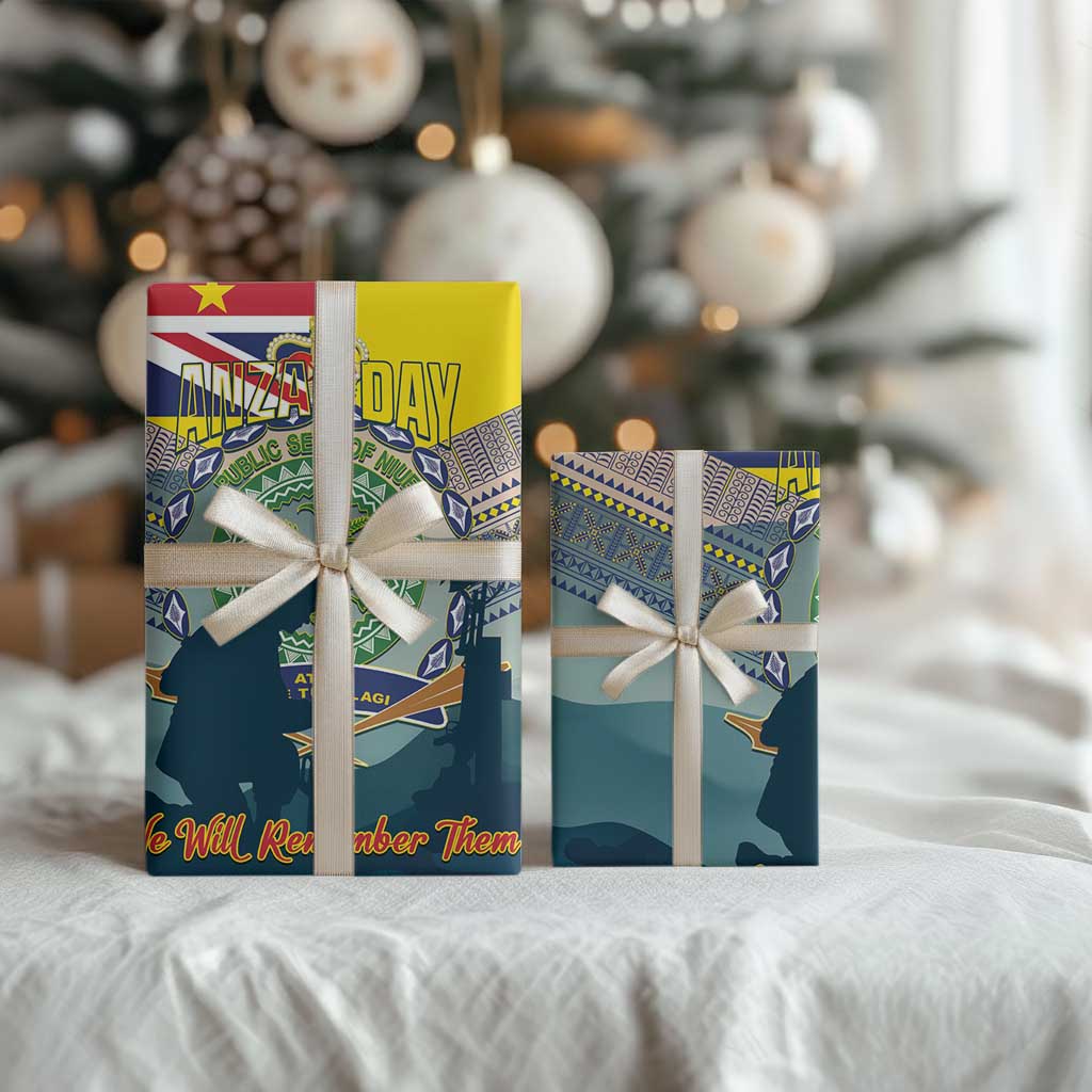 Niue ANZAC Day Wrapping Paper We Will Remember Them Camouflage Style - Polynesian Pride