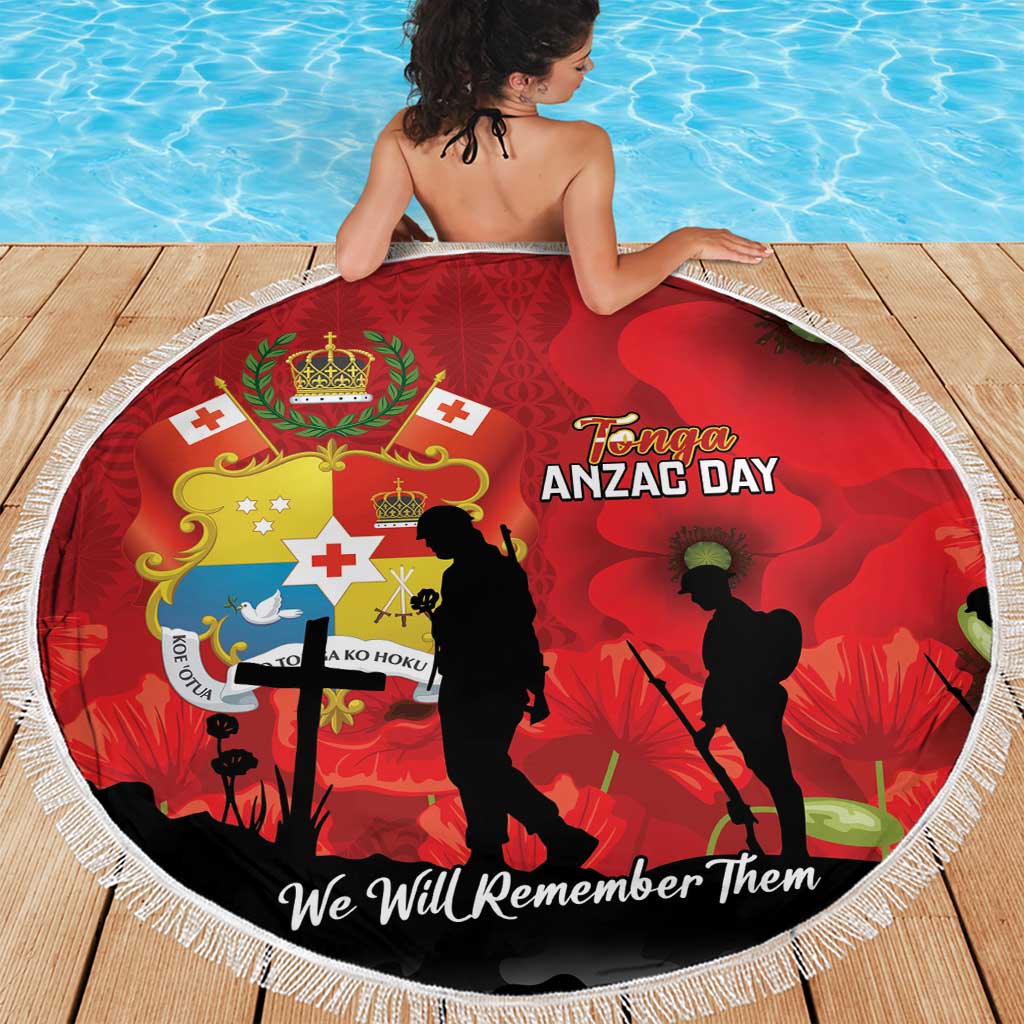 Tonga ANZAC Day Beach Blanket Ngatu Pattern We Will Remember Them LT14 - Polynesian Pride