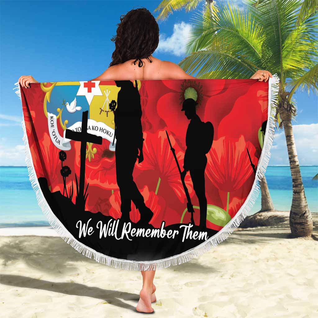Tonga ANZAC Day Beach Blanket Ngatu Pattern We Will Remember Them LT14 - Polynesian Pride