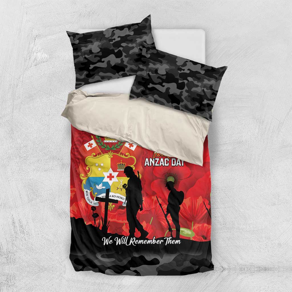 Tonga ANZAC Day Bedding Set Ngatu Pattern We Will Remember Them